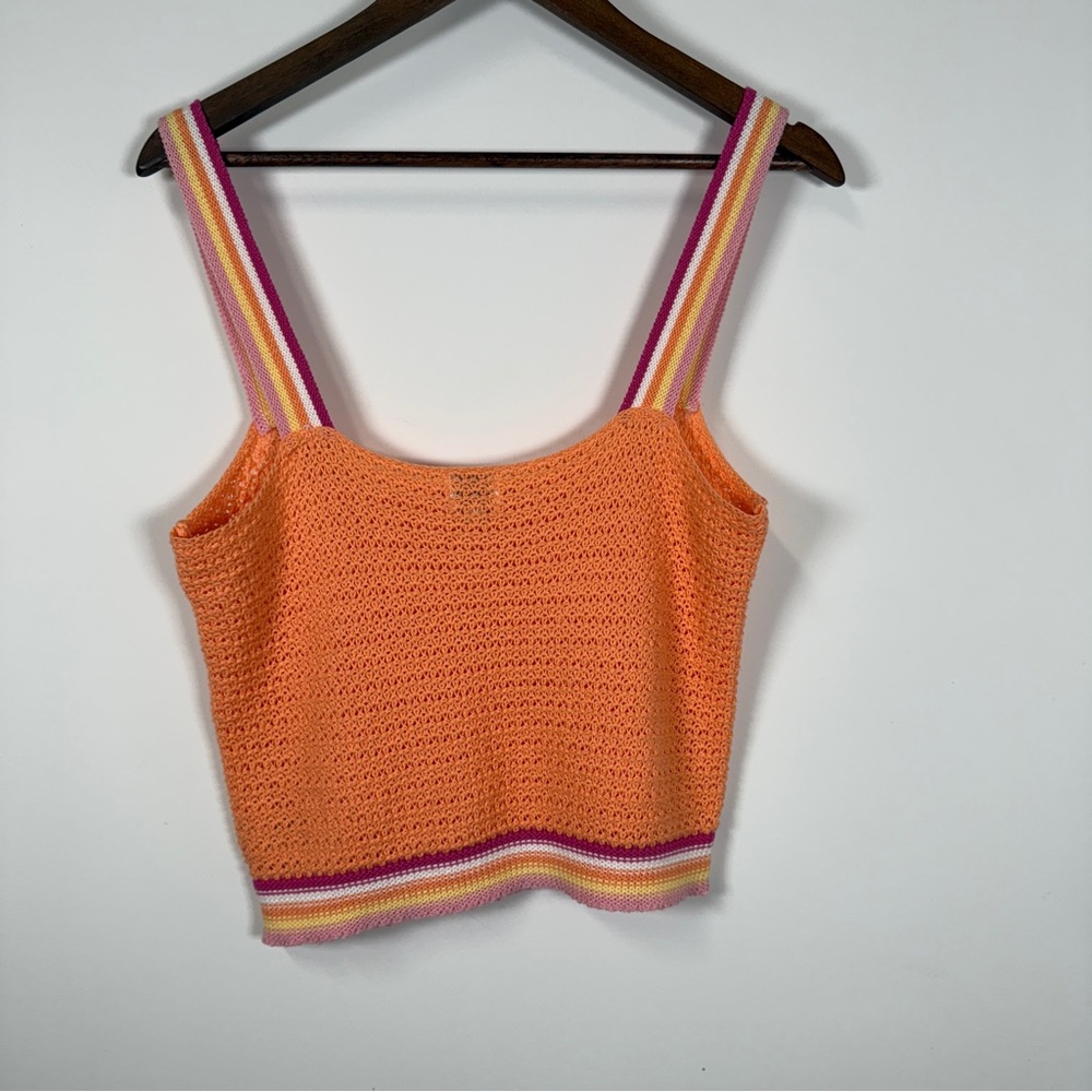 Francesca’s Blue Rain‎ Orange Knit Women's Crop Top - Picture 5 of 6